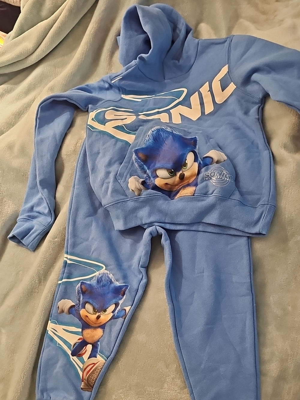 Sonic3 Blue Kids Hoodie & Joggers Set